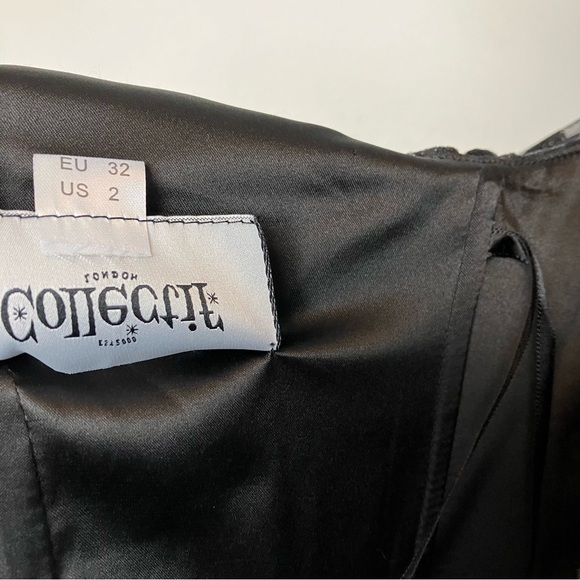 Collectif Skylar Glitter Heart Swing Sweetheart Puff Sleeve Tulle Prom Dress XXS - Picture 16 of 16